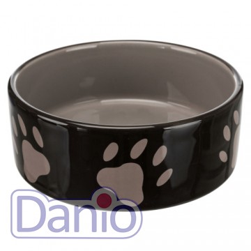 Миска для собак Trixie с принтом лапы, керамическая, 0,8л/16см, 