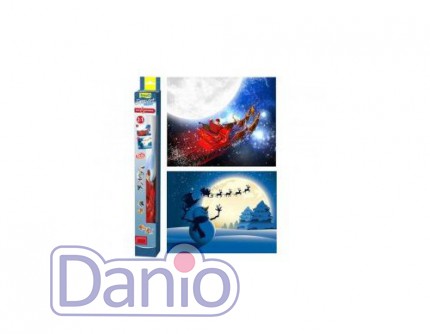 Tetra Фон Tetra для аквариумов двойной (СантаКлаус и Снеговик) высота 45 см. - Картинка 1