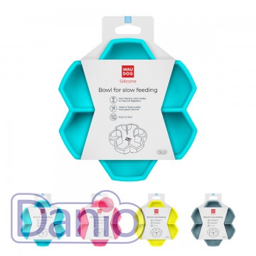 Collar (Украина) Миска для повільного годування Collar WAUDOG Silicone, 750 мл, блакитний - Картинка 1