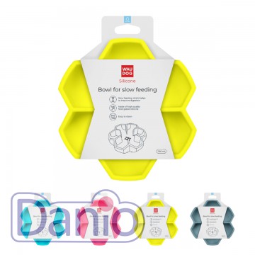 Collar (Украина) Миска для повільного годування Collar WAUDOG Silicone, 750 мл, жовтий - Картинка 1