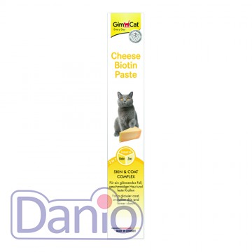 Паста для кошек GimCat Cheese Biotin Paste, 100 г сырная с биоти