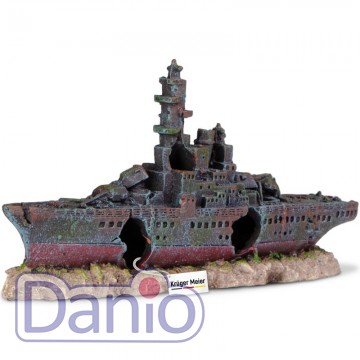 Декорация затонувший корабль Kruger Meier Battleship 23x5x11см