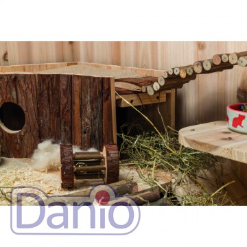 Игрушка для грызунов Trixie деревянный ролик с колокольчиком, 5х