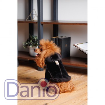 Дублёнка для собак мелких пород Pet Fashion Black, чёрная ХS 