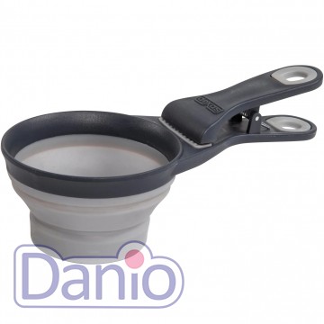 Dexas Мірна склянка DEXAS Collapsible KlipScoop з кліпсою 120мл, для корму, світло-сірий - Картинка 2
