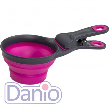 Dexas Мірна склянка DEXAS Collapsible KlipScoop з кліпсою 240мл, для корму, рожева - Картинка 2