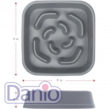 Dexas Миска DEXAS Slow Maze Feeder Silicone 6 cup 1.44л, для повільного годування, світло-сіра - Картинка 2