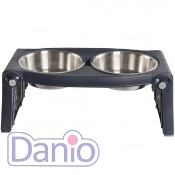 Dexas Подвійна миска DEXAS Adjustable Height Pet Feeder з регульованими ніжками 960мл, для собак, сталева - Картинка 2