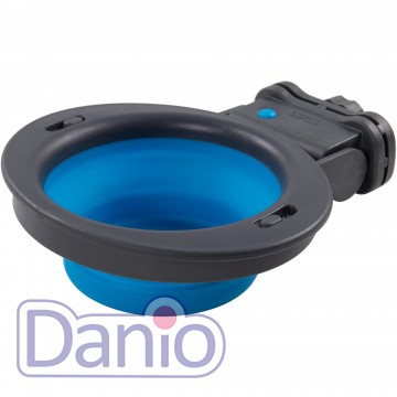 Dexas Миска складана DEXAS Collapsible Kennel Bowl-Small з кріпленням на клітину 240мл, блакитна - Картинка 2