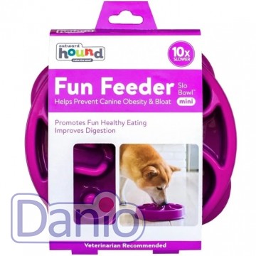 Outward Hound Миска-лабіринт OUTWARD HOUND Fun Feeder, для собак 5,5 х 20 см, фіолетовий - Картинка 2