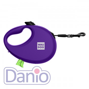 Поводок-рулетка  WAUDOG R-leash L 5м до 40кг, фиолетовый