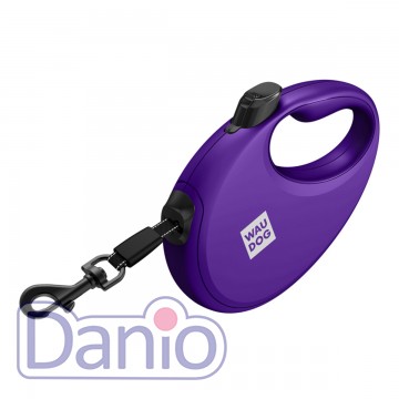 Поводок-рулетка WAUDOG R-leash L 5м до 40кг, фиолетовый