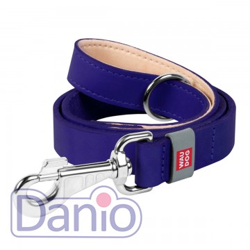 Поводок  кожаный WAUDOG Classic L-XL 25мм/122см фиолетовый