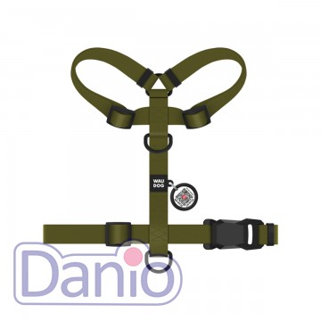 Шлея для собак водостойкая WAUDOG Magnet S 15мм/32-52см хаки