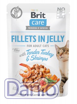 Brit Влажный корм для котов Brit Care Cat pouch 85 г, с индейкой с креветками в желе - Картинка 1