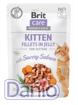 Brit Влажный корм для котят Brit Care Cat pouch 85 г, с лососем в желе - Картинка 1