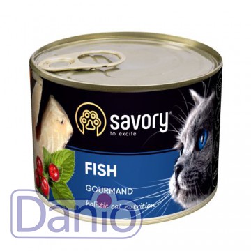 Влажный корм для кошек Savory Cat Can Adult 200 г, с рыбой