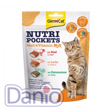 Лакомство для кошек GimCat Nutri Pockets Malt & Vitamin Mix, 150