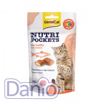Лакомство для кошек GimCat Nutri Pockets Salmon & Omega 3+6, 60 