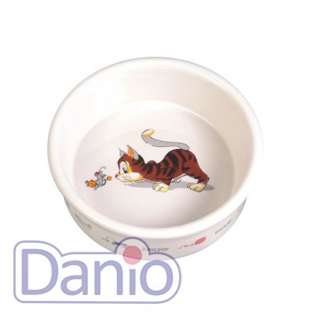 Миска для кота Trixie 200 мл керамическая, белая