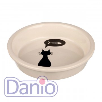 Миска для кота Trixie 250 мл керамическая, кремовая