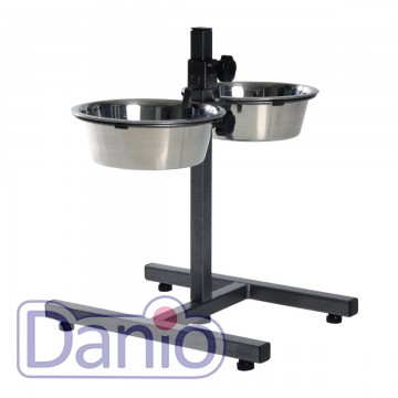 Миска для собак Trixie 2,8 л металлическая 2 шт + стойка