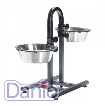 Миска для собак Trixie 2,8 л металлическая 2 шт + стойка