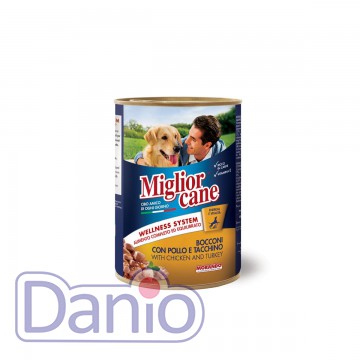 Вологий корм для собак Migliorcane з куркою та індичкою, 405г