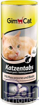 Лакомство для кошек GimCat Katzentabs Mascarpone & Biotion для к