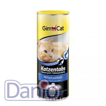 Лакомство для кошек GimCat Katzentabs Fish & Biotion для кожи и 