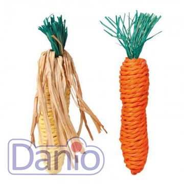 Игрушка для грызунов морковь и кукуруза Set of Straw Toys плетен
