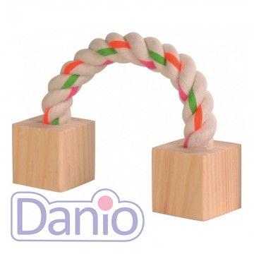 Игрушка для грызунов Trixie Playing Rope канат с деревянными бло
