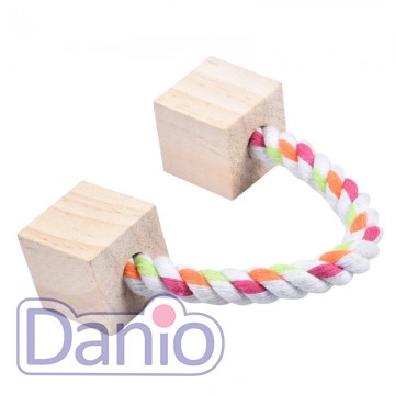 Игрушка для грызунов Trixie Playing Rope канат с деревянными бло